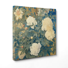 Peonie d'Oriente in Oro e Azzurro