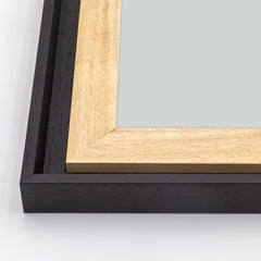 Cornice Moderna su Misura - Modello Light Nolan a Cassetta Scalino Nero e Natural Chic