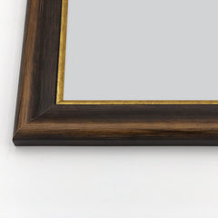 Cornice Classica su Misura - Modello Brunelleschi Noce e Filo Foglia Oro