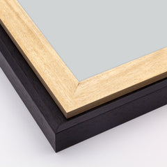 Cornice Moderna su Misura - Modello Light Nolan a Cassetta Scalino Nero e Natural Chic