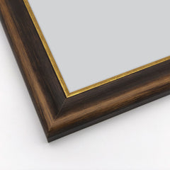 Cornice Classica su Misura - Modello Brunelleschi Noce e Filo Foglia Oro