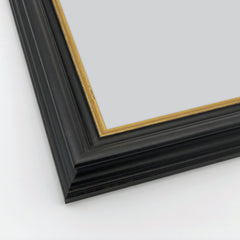 Cornice Classica su Misura - Modello Canaletto Nero e Foglia Oro