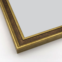 Cornice Classica su Misura - Modello Roma Foglia Oro e Mogano