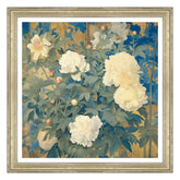 Peonie d'Oriente in Oro e Azzurro