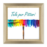 Tela per Pittori Intelaiata con cornice Legno Naturale di Design in Legno Massello