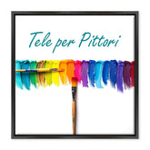 Tela per Pittori Intelaiata con cornice Nera in Legno Massello