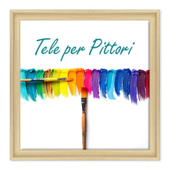 Tela per Pittori Intelaiata con cornice Legno Naturale con Scalino in Legno Massello
