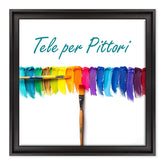 Tela per Pittori Intelaiata con cornice Nera con Scalino in Legno Massello