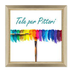 Tela per Pittori Intelaiata con cornice Legno Naturale di Design in Legno Massello