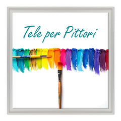 Tela per Pittori Intelaiata con cornice Bianca con Scalino in Legno Massello