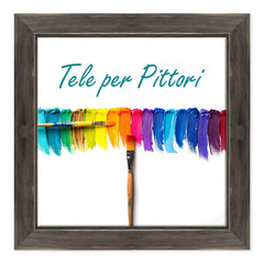 Tela per Pittori Intelaiata con cornice Nera Shabby in Legno Massello