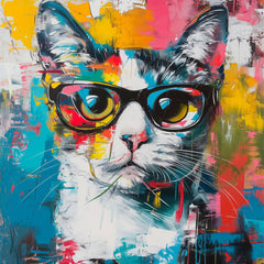 Ritratto di Eleganza: Gatto con Occhiali