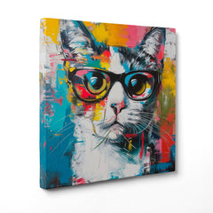 Ritratto di Eleganza: Gatto con Occhiali