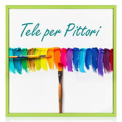 Tela per Pittori Intelaiata con cornice Verdino in Legno Massello