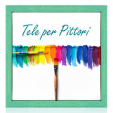 Tela per Pittori Intelaiata con cornice Verde in Legno Massello