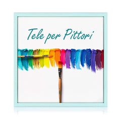 Tela per Pittori Intelaiata con cornice Azzurra in Legno Massello