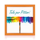 Tela per Pittori Intelaiata con cornice Arancio in Legno Massello