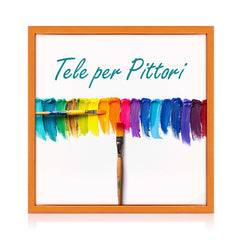 Tela per Pittori Intelaiata con cornice Arancio in Legno Massello