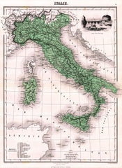 Antica Mappa Italia - Anno 1870