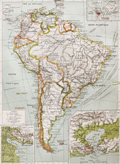 Antica Mappa America del Nord e Centro - Rio de Janeiro - Anno 1894