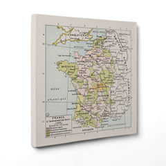 Antica Mappa Politica della Francia nel 1328 - Anno realizzazione 1894