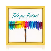 Tela per Pittori Intelaiata con cornice Giallo in Legno Massello