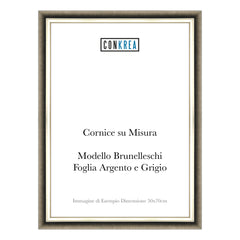 Cornice Moderna su Misura - Modello Brunelleschi Foglia Argento e Grigio