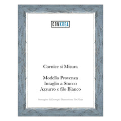 Cornice Moderna su Misura - Modello Provenza Azzurro e filo Bianco