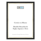 Cornice Moderna su Misura - Modello Brunelleschi Foglia Argento e Nero