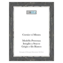 Cornice Moderna su Misura - Modello Provenza Grigio e filo Bianco