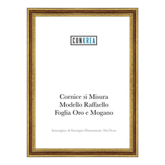 Cornice Classica su Misura - Modello Raffaello Foglia Oro e Mogano