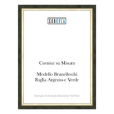 Cornice Moderna su Misura - Modello Brunelleschi Foglia Argento e Verde