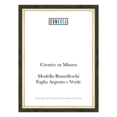 Cornice Moderna su Misura - Modello Brunelleschi Foglia Argento e Verde