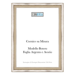 Cornice Classica su Misura - Modello Botero Foglia Argento e Avorio