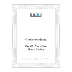 Cornice Moderna su Misura - Modello Modigliani Bianco Shabby