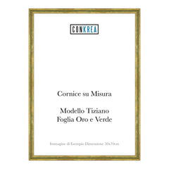 Cornice Classica su Misura - Modello Tiziano Foglia Oro e Verde