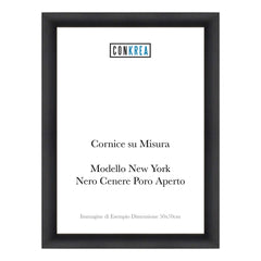 Cornice Moderna su Misura - Modello New York in Nero Cenere Poro Aperto