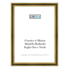 Cornice Classica su Misura - Modello Raffaello Foglia Oro e Verde