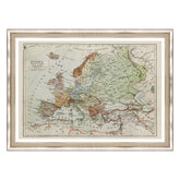 Antica Mappa Europa fine 1800 - Anno 1908