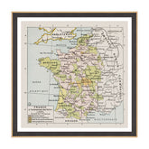 Antica Mappa Politica della Francia nel 1328 - Anno realizzazione 1894