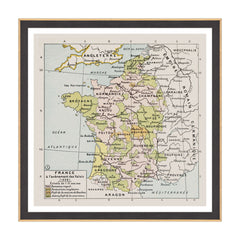 Antica Mappa Politica della Francia nel 1328 - Anno realizzazione 1894