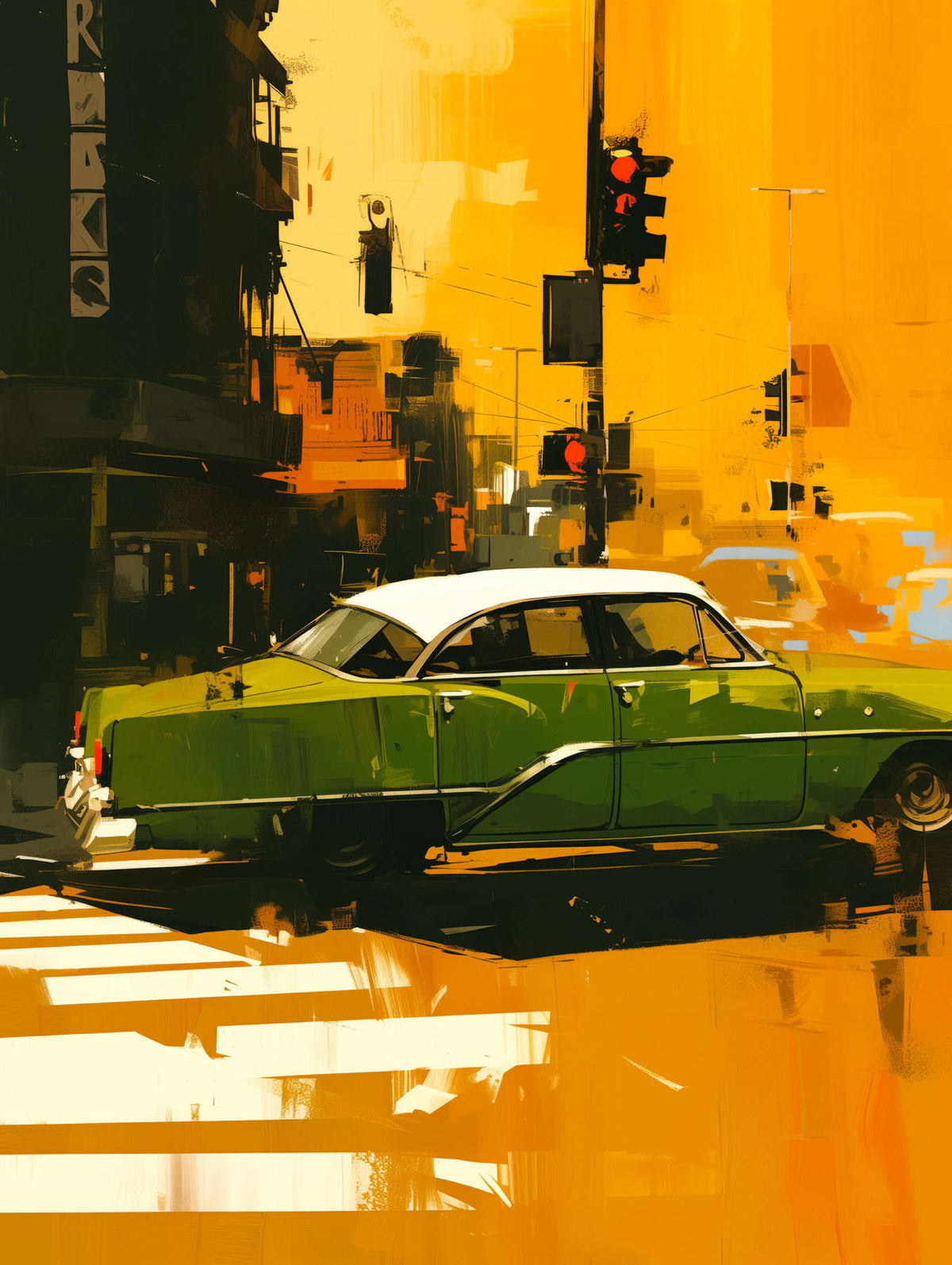 Attraversamento Vintage: Epoca Verde su Strisce