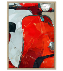 Riflessi di Velocità: Vespa in Rosso