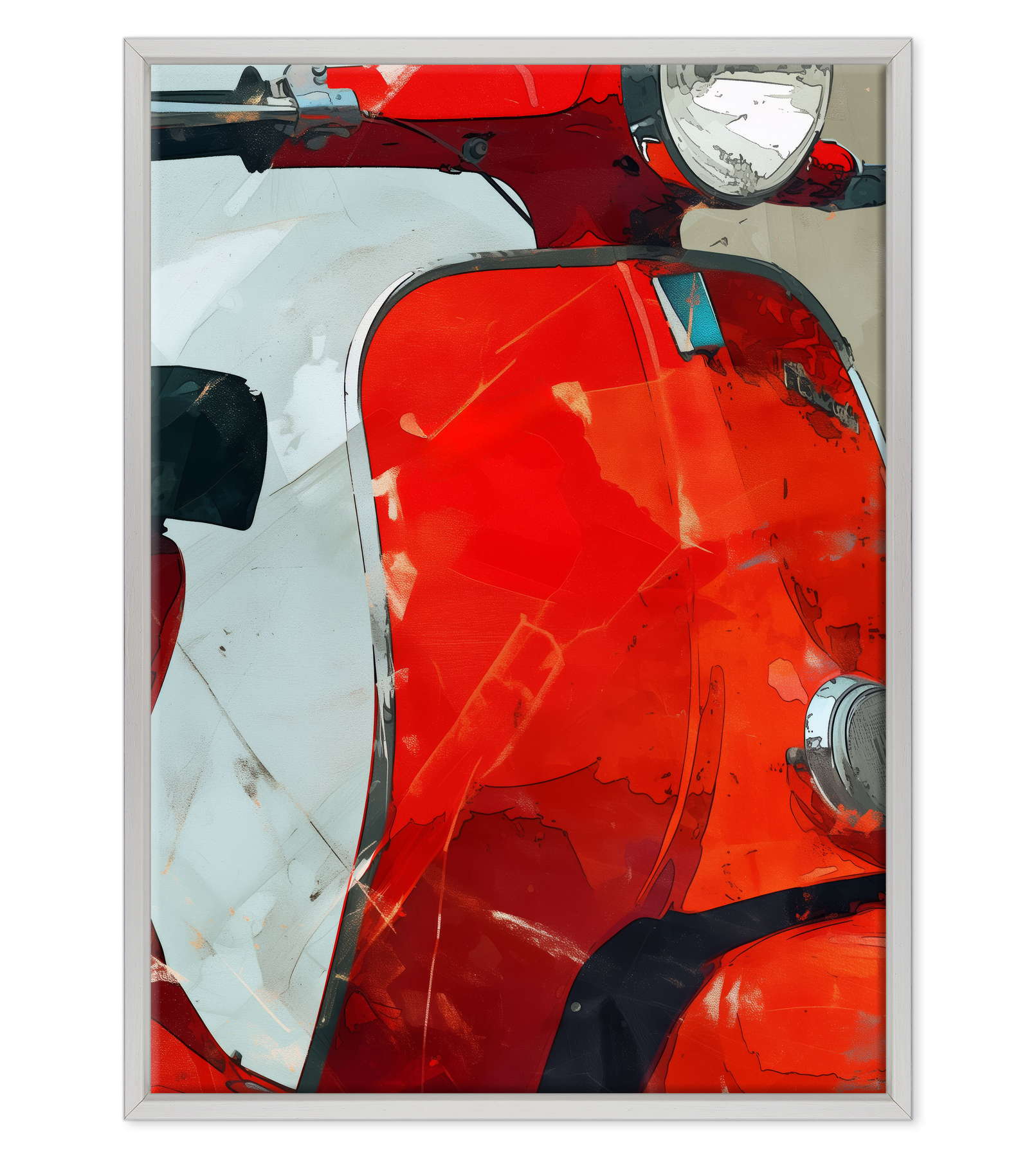 Riflessi di Velocità: Vespa in Rosso