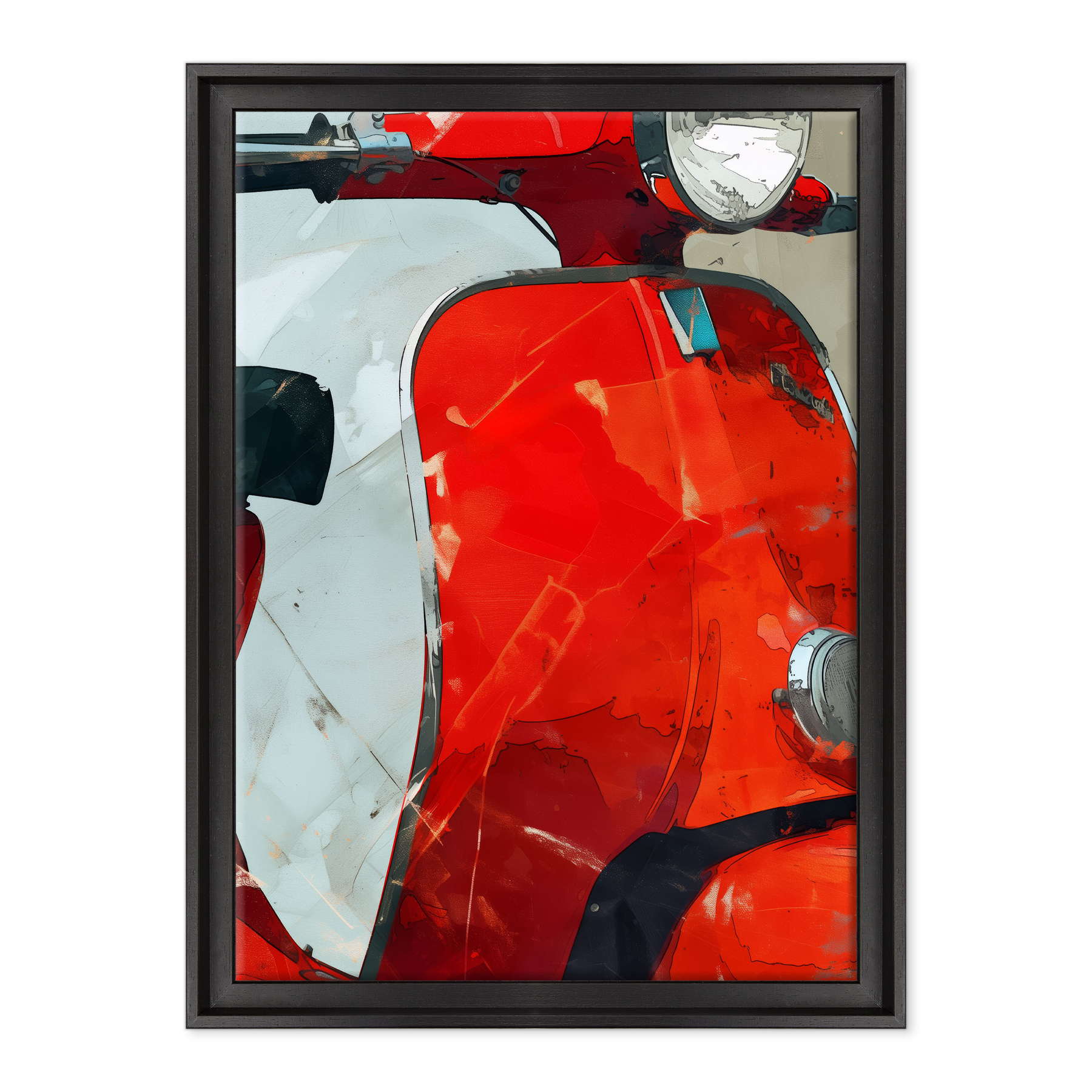 Riflessi di Velocità: Vespa in Rosso