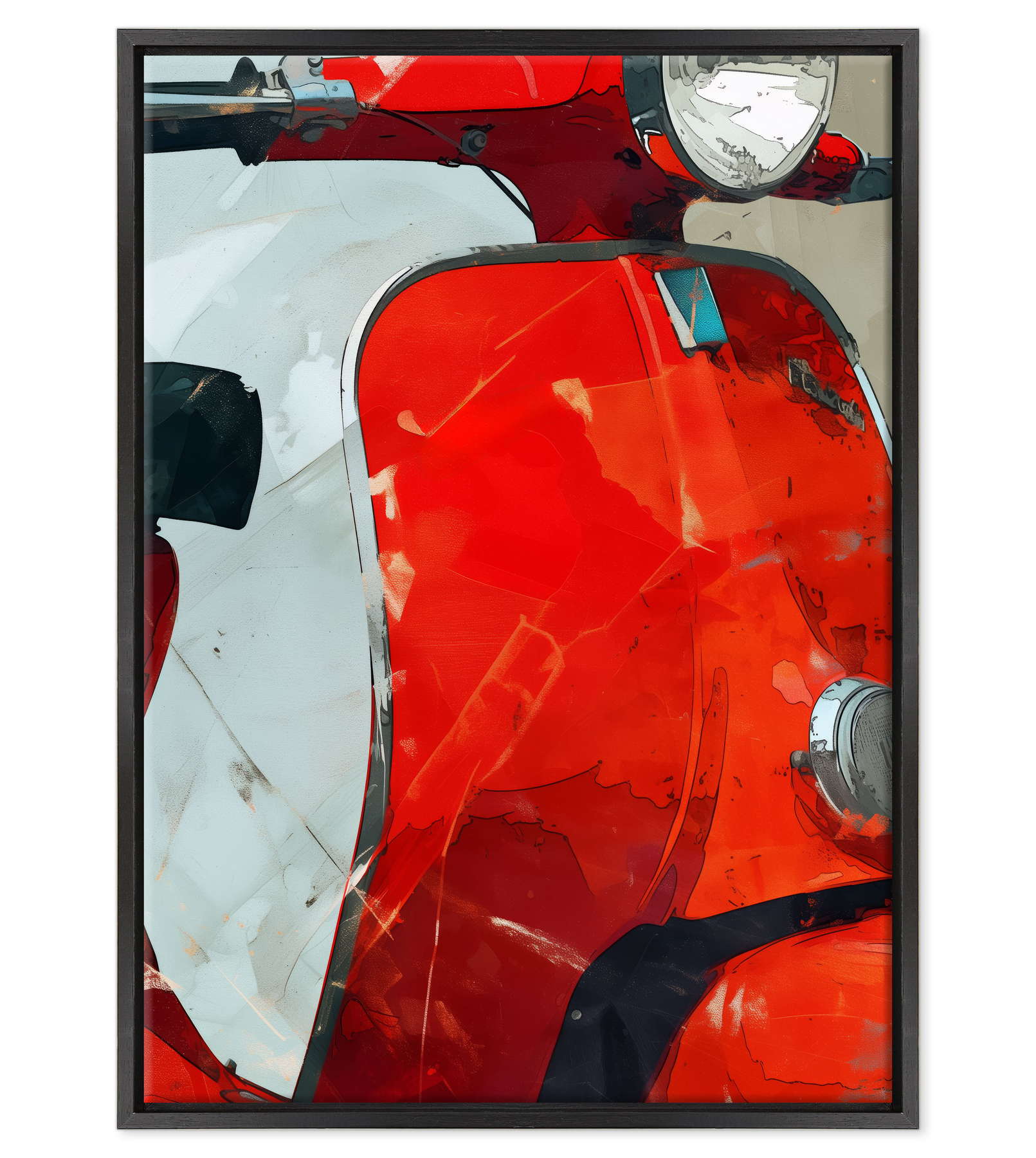 Riflessi di Velocità: Vespa in Rosso