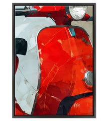 Riflessi di Velocità: Vespa in Rosso