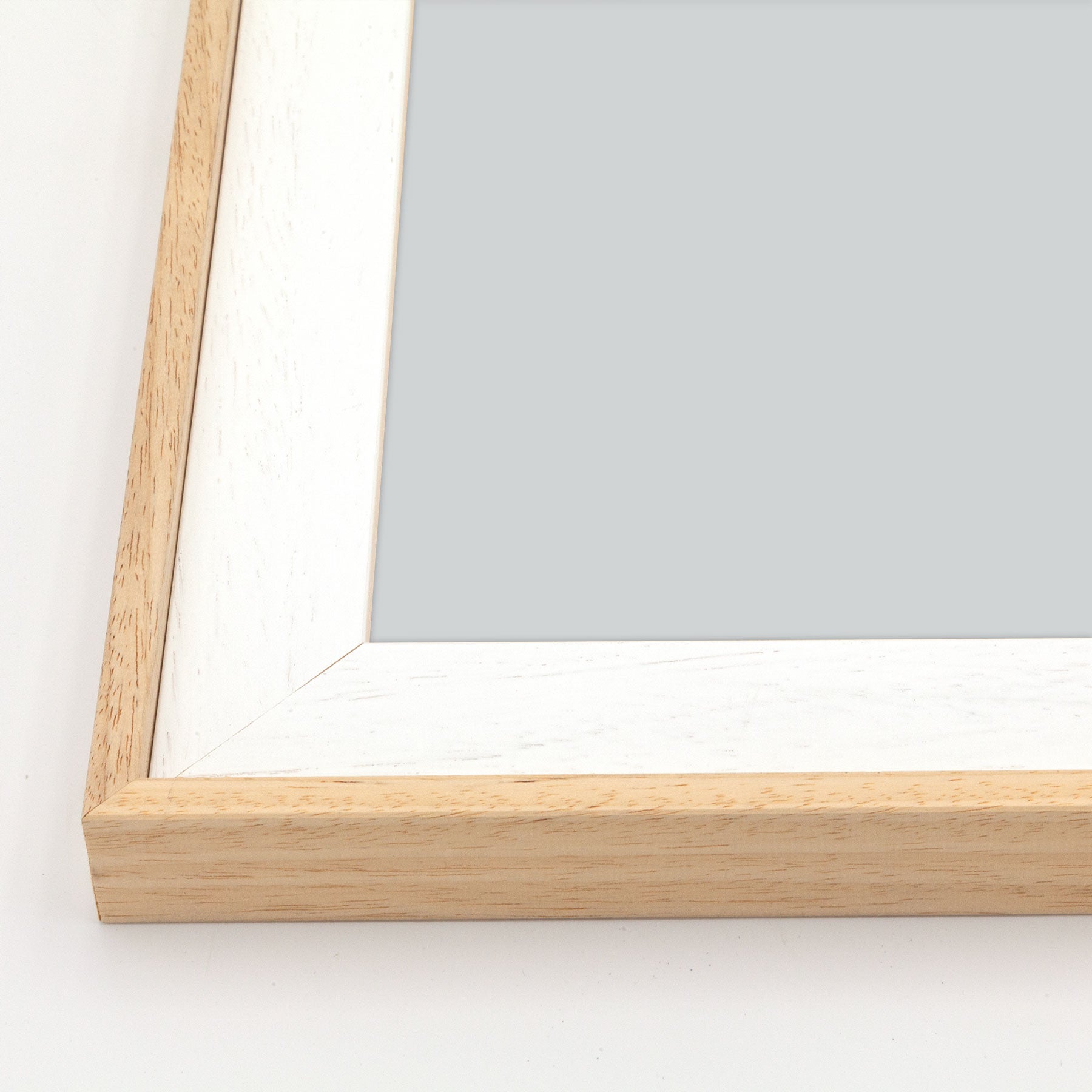 Cornice Moderna su Misura - Modello Doppio Manhattan Bianco e Natural Chic