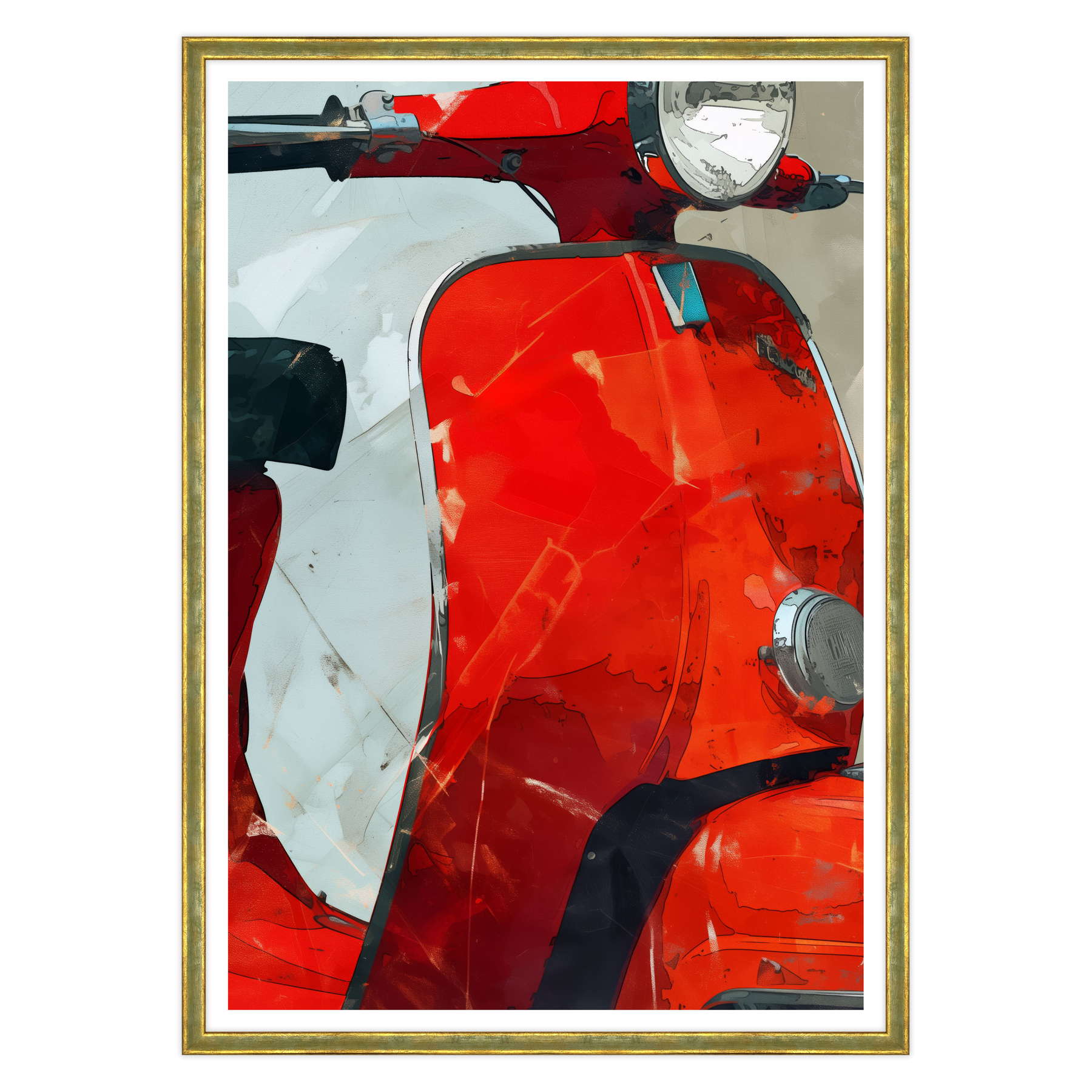 Riflessi di Velocità: Vespa in Rosso