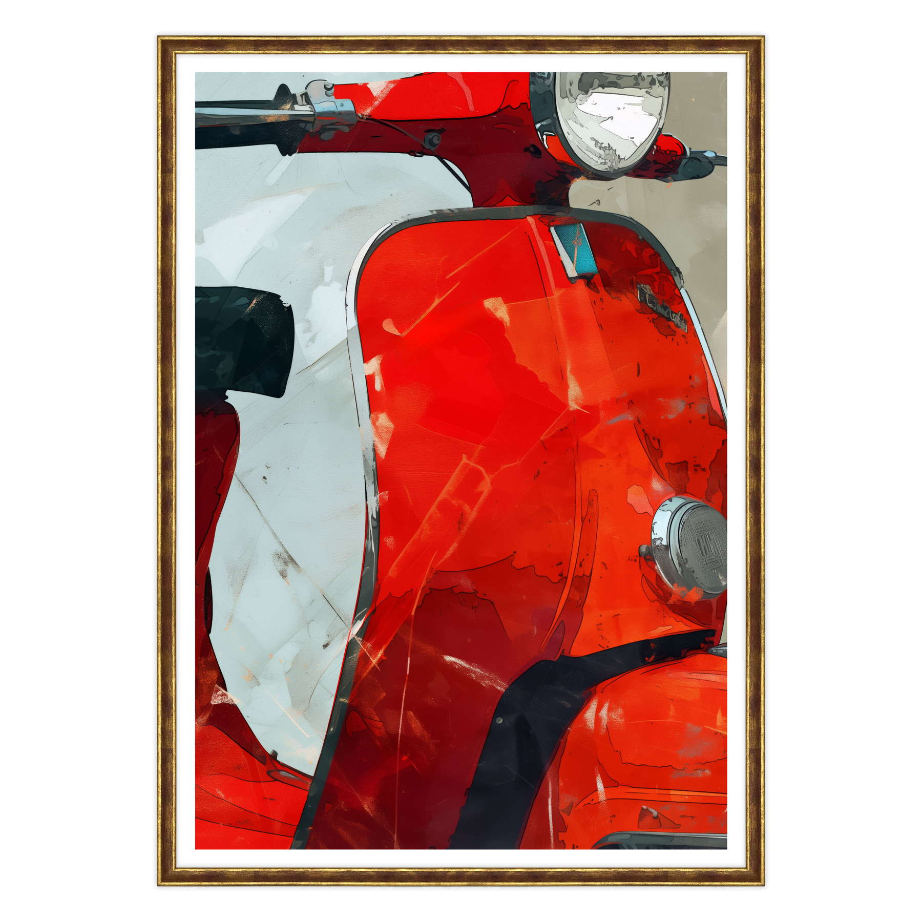 Riflessi di Velocità: Vespa in Rosso